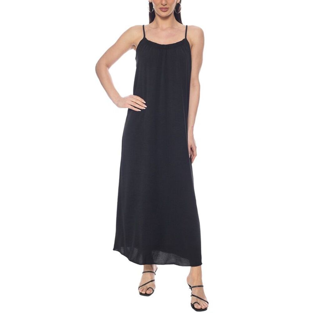 Tash + Sophie Womens  Heavy Airflow Maxi Dress, Black